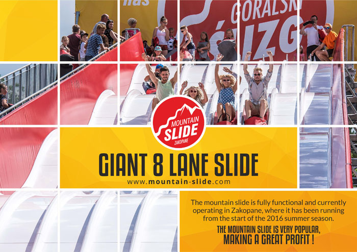 Giant 8 lane slide